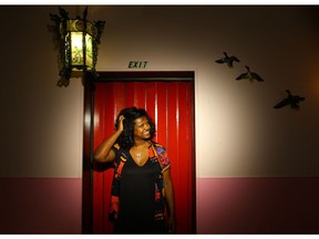 Elsa Gebremichael strikes a pose in a doorway at the Hollows in Saskatoon on August 16, 2017. Michelle Berg, Saskatoon StarPhoenix