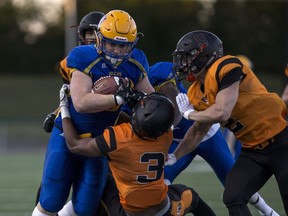 Saskatoon Hilltops running back Logan Fischer proved to be nearly unstoppable against the Ottawa Sooners