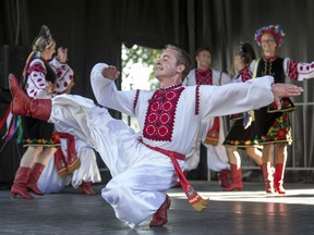 Dancers perform at Ukrainian Day in the Park at Kiwanis Park in Saskatoon, August 26, 2017.