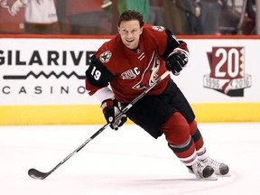 In this Dec. 27, 2016, file photo, Arizona Coyotes&#039; Shane Doan skates during pre-game warm up before an NHL hockey game against the Dallas Stars, in Glendale, Ariz. Could the next Canadian Olympic men&#039;s hockey team have some star power after all?Hockey Canada general manager Sean Burke said Tuesday that he&#039;s inquired about the plans and potential availability of long-time NHLers and current free agents Doan and Jarome Iginla. THE CANADIAN PRESS/AP/Ralph Freso, File