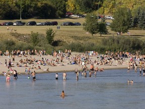 Saskatoon Mayor Charlie Clark want to raise awareness around the South Saskatchewan River since more people are using the river, such as these people on the sandbar in September 2011. (GREG PENDER/The StarPhoenix)