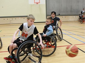 Members of the NRG Mini Wheelchair Basketball Program have the opportunity to use a sport wheelchair both in the program and during regular physical education classes.