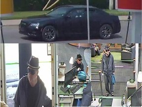Images captured on surveillance cameras show the male suspect and his vehicle at the scene of the robbery in the 3000 block of 8th Street East on July 31, 2017. Saskatoon Police photo