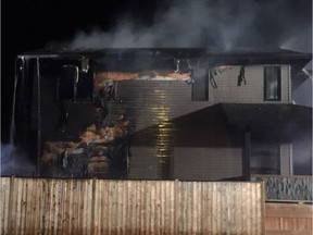 Saskatoon firefighters responded to a fire after 10 p.m. at 543 Hampton Circle.