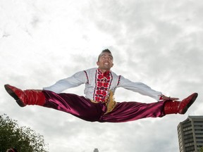 The Pavlychenko Folklorique Ensemble perform during Ukrainian Day in the Park in Saskatoon, SK on Saturday, August 27, 2016.