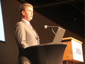 Bank of Canada (BOC) Deputy Governor Timothy Lane speaks at TCU Place during a luncheon hosted by the Saskatoon Regional Economic Development Authority on Sept. 18, 2017. During his speech, he said Canada must continue to fight for barrier-free trade, noting "protectionist sentiment' among some of Canada's major trading partners has created a time of "heightened uncertainty" about the rules of international trade.