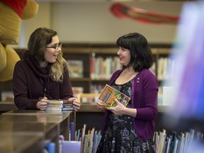 Librarians Katie Edwards, right, and Ashley Booth at the Frances Morrisson Library in Saskatoon, SK on Tuesday, Sept. 19, 2017.