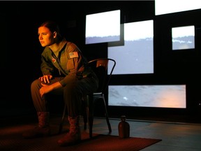 Kate Herriot stars in Grounded, a play about a fighter pilot who gets reassigned to operating drones.