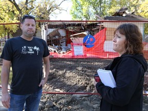 Daniel Gerle and Shannon Vinish feel the revitalization of Riversdale has sent negative elements north. One of the concerns is derelict houses like the one on the corner of Avenue B and 34th Street.