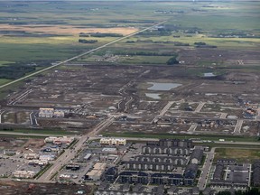 This 2014 aerial photo shows the developing Kensington neighbourhood. A Saskatoon city council committee heard Tuesday why work began in the area earmarked for the future Elk Point neighbourhood before the official plan for it had been approved. (GREG PENDER/The StarPhoenix)