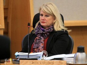 Bev Dubois in city hall council chambers.