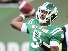 Saskatchewan Roughriders quarterback Kevin Glenn has 19 touchdown passes at the mid-point of the 2017 CFL season.