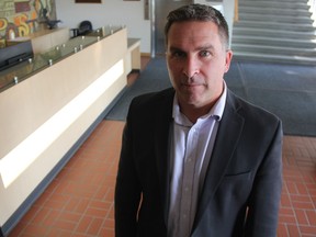 Patrick Maze, president of the Saskatchewan Teachers' Federation, at the STF's offices in Saskatoon on Oct. 11, 2017.