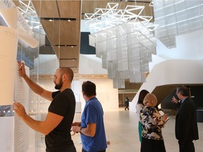 Elementary students from five different Saskatoon schools, as well as members of the media, toured Remai Modern Art Gallery of Saskatchewan on Oct. 19, 2017, two days before the gallery's long-awaited official opening. Workers were busy putting finishing touches on the gallery. (Michelle Berg / Saskatoon StarPhoenix)
Michelle Berg