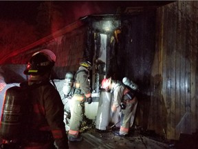 The Saskatoon Fire Department responds to a fire at 1829 Avenue E North on Saturday, Oct. 21. (Photo supplied by Saskatoon Fire Department)