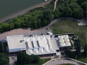A report that will be considered by the City of Saskatoon's municipal heritage advisory committee Wednesday recommends heritage status be granted to the former Mendel Art Gallery building, seen in this 2014 aerial photo. (GREG PENDER/The StarPhoenix)