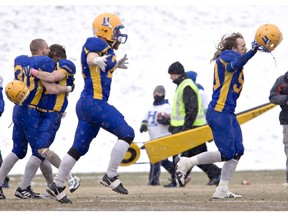 Saskatoon Hilltops win 51-7 over the London Beefeaters, Oct. 28, 2012.