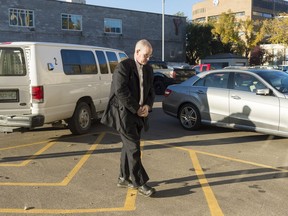 John Strang arrives at Court of Queen's Bench on Oct. 4.