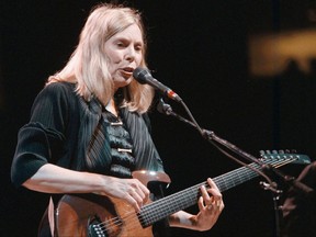 Folk singer Joni Mitchell plays to a sold out crowd at General Motors Place in Vancouver in 1998