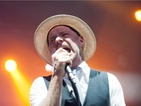 Gordon Downie sings as the Tragically Hip perform at Credit Union Centre in Saskatoon, July 6, 2013.