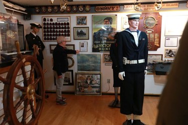 Shirley Timpson gives a tour of the Saskatoon Museum of Military Artifacts which is housed in the Royal Canadian Legion Nutana Branch 362.  Established in 1990, it features exhibits of more than 2000 items donated by veterans and their families in Saskatoon on November 8, 2017. (Michelle Berg / Saskatoon StarPhoenix)
Michelle Berg, Saskatoon StarPhoenix
