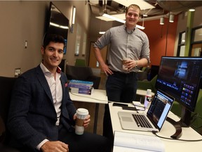 Innocorps CEO Aarya Shahsavar (left) and hardware engineer Brenton Wirachowsky, say the company has invented a more efficient way to purify water.