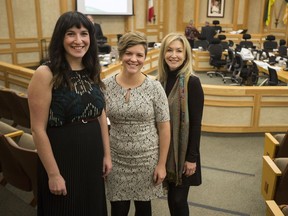 Saskatoon city councillors, from left, Sarina Gersher, Hilary Gough and Cynthia Block marked their first year on council in 2017.