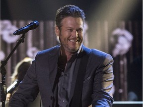 Blake Shelton performs at the Canadian Country Music Association Awards in Saskatoon, Sunday, September 10, 2017. THE CANADIAN PRESS/Liam Richards
