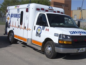 A Medavie Health Services West (formerly MD Ambulance) ambulance.