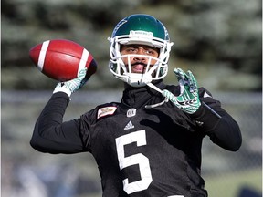Kevin Glenn of the Saskatchewan Roughriders, shown at practice on Friday in Ottawa, is to start in Sunday's CFL East Division final against the Toronto Argonauts.