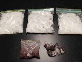 A photo of the drugs seized by Saskatoon police during a search of a home in the 200 block of Avenue M north on November 8, 2017. (Saskatoon Police Service)
Fraser, Kelsie (Police)