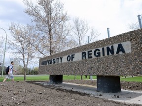 Signage on the southwest corner of the University of Regina.