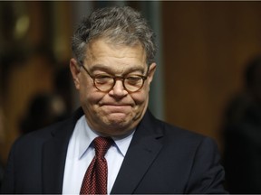 FILE - In this July 12, 2017 file photo, Senate Judiciary Committee member Sen. Al Franken, D-Minn. arrives on Capitol Hill in Washington.  A Los Angeles radio host says Franken forcibly kissed her during a 2006 USO tour in the Middle East. Franken's staff has not yet responded to a request for comment. (AP Photo/Pablo Martinez Monsivais) ORG XMIT: WX101

JULY 12, 2017 FILE PHOTO
Pablo Martinez Monsivais, AP