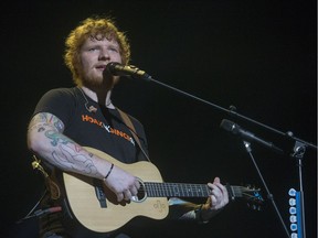 Ed Sheeran performs at Sasktel Centre in Saskatoon, SK on Sunday, July 23, 2017.