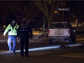 Saskatoon police investigate after an 89-year-old woman was struck and killed by a vehicle at the intersection of Preston Avenue and East Drive on Friday, Dec. 1, 2017.