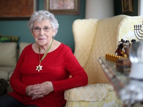 June Avivi, photographed at her home surrounded by Hannukkah decor and family photos, won the Saskatchewan Order of Merit this year for her work as an advocate for people with disabilities and for Holocaust education in Saskatoon on December 5, 2017.