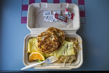 A standard breakfast in the VIA Rail economy car.