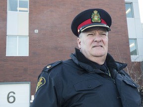 Insp. Randy Huisman outside the Saskatoon Police Service headquarters on Dec. 28. 2017.