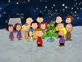 The Peanuts celebrate Christmas.