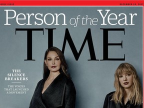 TOPSHOT - This image obtained December 6, 2017 courtesy of Time magazine, shows the 2017 Time Person of the Year: "The Silence Breakers". Time magazine named December 6, 2017, "The Silence Breakers" who revealed the pervasiveness of sexual harassment and assault across various industries that triggered a national reckoning in the United States as Person of the Year."The Silence Breakers" designates a broad range of people, mostly women, from this year's first public accusers of disgraced Hollywood mogul Harvey Weinstein to those who shared their stories of abuse using the hashtag #MeToo and its foreign language equivalents. The cover features a group portrait of The Silence Breakers, including Ashley Judd, Susan Fowler, Adama Iwu, Taylor Swift, and Isabel