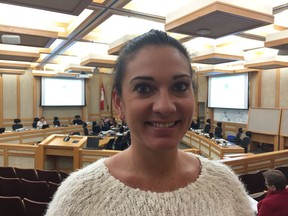 Shondra Boire, who speaks for the Saskatchewan Taxi Cab Association, appeared before Saskatoon city council on Monday, Dec. 18, 2017, to speak on possible changes to Saskatoon's taxi bylaw and rules that would allow ride-sharing companies to operate. (PHIL TANK/The StarPhoenix)