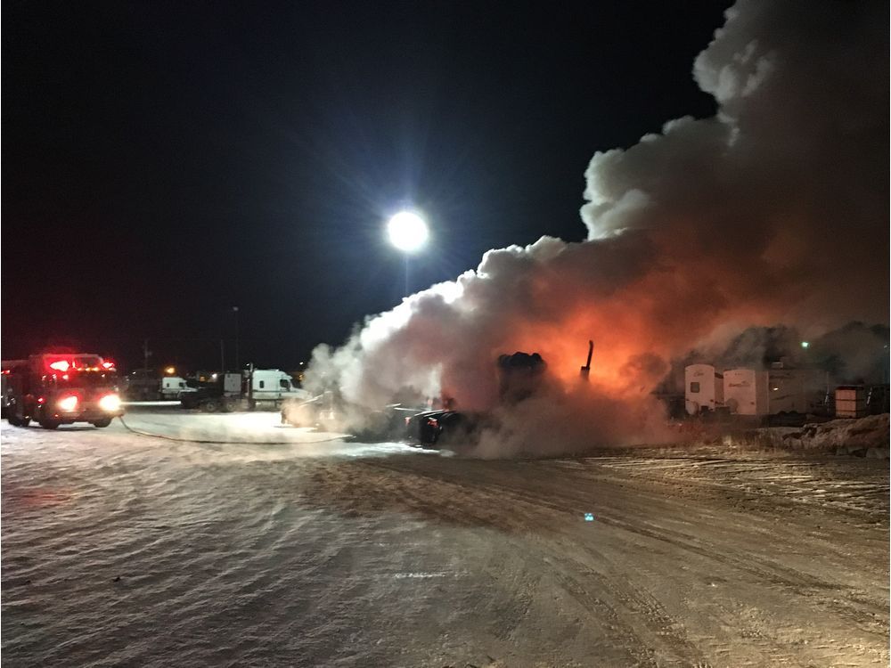 Saskatoon firefighters respond to burning semi units in North Corman