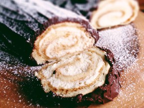 Chocolate and Espresso Yule Log with Whisky Mascarpone Filling (Renee Kohlman photo)