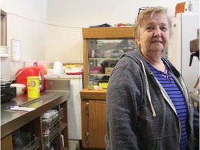 Laurie Calder, owner of The Snack Shop in North Battleford, behind the counter of the eatery on Jan. 29, 2018. She says people in the area are talking about the upcoming second-degree murder trial of Gerald Stanley. However, whenever the case comes up in conversation at her eatery, she may ask you to zip it, as she says both First Nation and white people regularly frequent her restaurant.