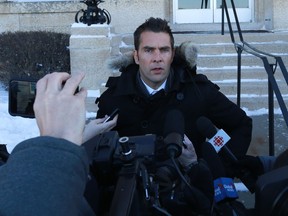 Chris Murphy, Boushie family lawyer, speaks outside of Battleford Court of Queen's bench after day three of the Gerald Stanley second degree murder trial of the shooting death of Colten Boushie on January 31, 2018.