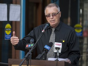 Doug Porteous, interim CEO of the Meewasin Valley Authority, seen here speaking in May of 2017, will continue in the role while the Meewasin board conducts a second search to find a permanent chief executive officer.