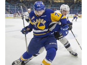 Kirby Dach was the OT hero Friday night for the Saskatoon Blades.