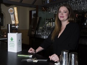 Bar manager Adrian Chappell stands for a portrait at The Hollows bar to show off alternative straw options in Saskatoon, SK on Friday, January 19, 2018.