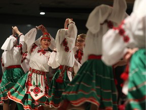 Dancers perform during Malanka, the Ukrainian New Year's Eve celebration.