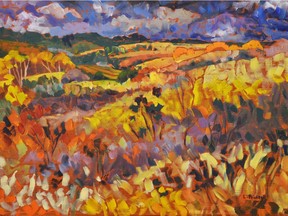 Above Dogwood Creek by Lorna Russell is on display at The Gallery/Art Placement.